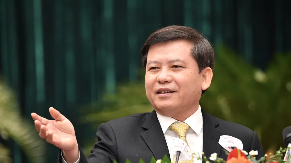 Viện trưởng Viện KSND Tối cao Lê Minh Trí phát biểu tại hội nghị triển khai công tác kiểm sát năm 2022 của Viện KSND TPHCM, ngày 14-1. Ảnh: VIỆT DŨNG