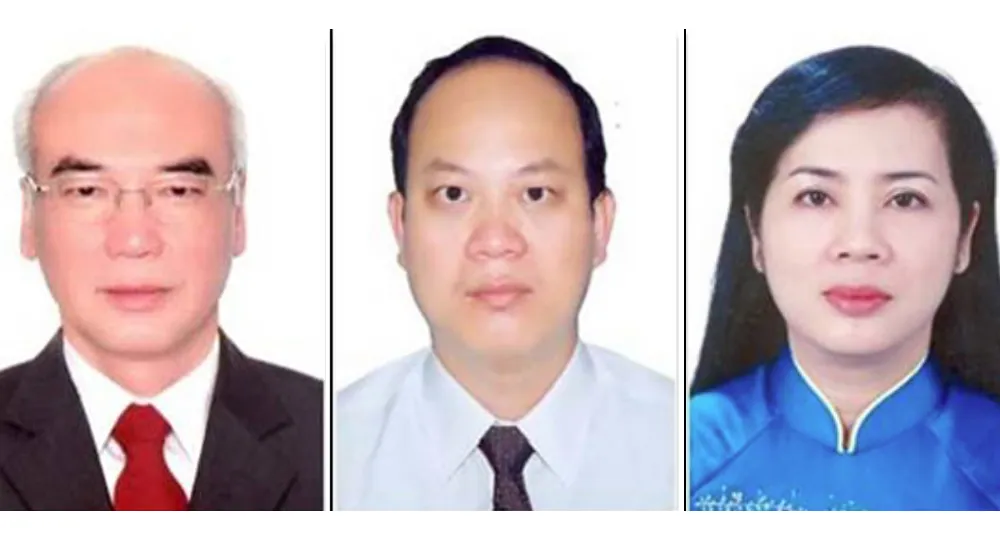 Từ trái qua, các đồng chí Phan Nguyễn Như Khuê, Nguyễn Hồ Hải và Trần Kim Yến