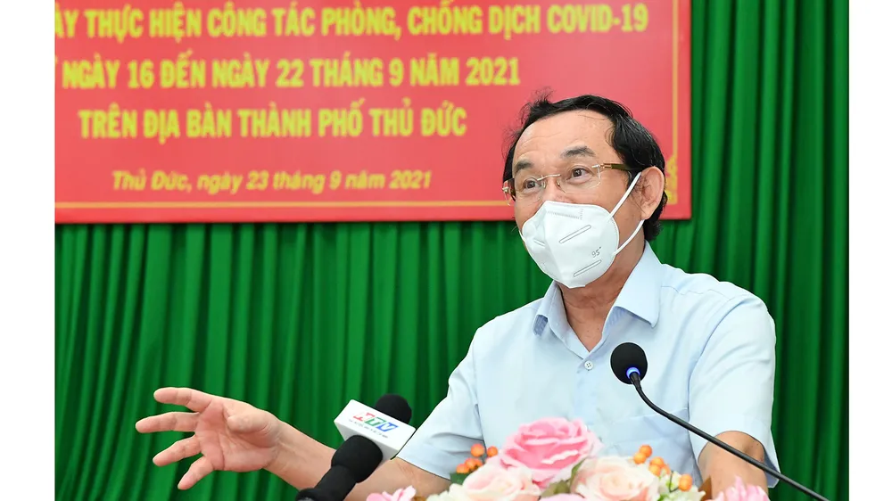 Bí thư Thành ủy TPHCM Nguyễn Văn Nên: TP Thủ Đức cơ bản kiểm soát được dịch bệnh