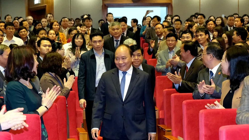 Thủ tướng Nguyễn Xuân Phúc đến dự Hội nghị triển khai kế hoạch công tác năm 2018 của Tổng cục Thống kê