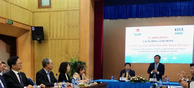 Thứ trưởng Bộ Kế hoạch và Đầu tư Vũ Đại Thắng phát biểu tại lễ khởi động dự án 