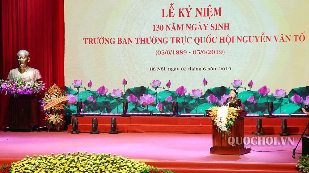 Chủ tịch Quốc hội Nguyễn Thị Kim Ngân đọc diễn văn tại Lễ kỷ niệm 