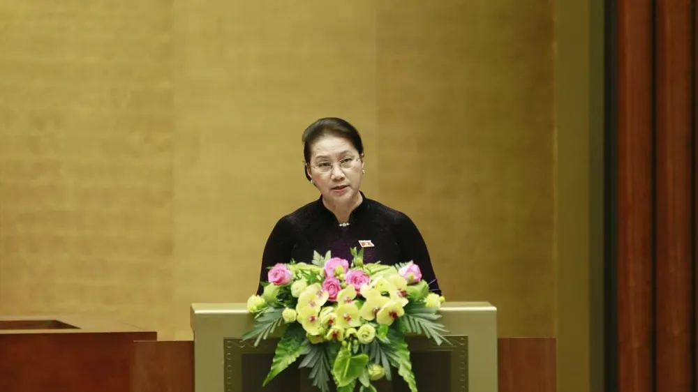 Chủ tịch Quốc hội Nguyễn Thị Kim Ngân đọc diễn văn bế mạc kỳ họp 