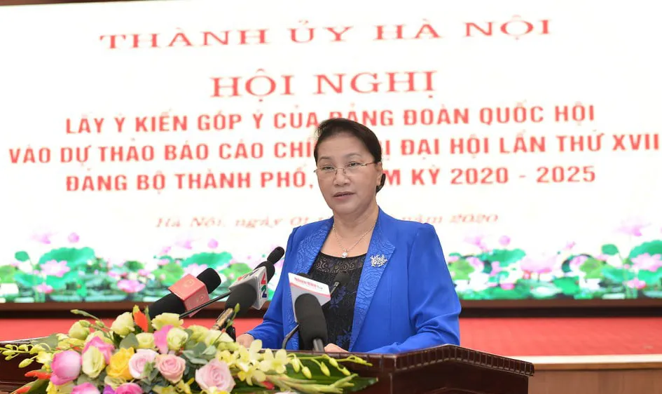 Đảng đoàn Quốc hội cho ý kiến vào Dự thảo Báo cáo chính trị của Đảng bộ TP Hà Nội
