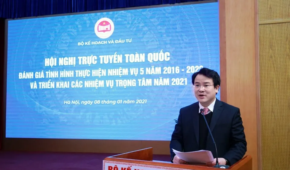 Thứ trưởng Bộ Kế hoạch và Đầu tư Trần Quốc Phương phát biểu