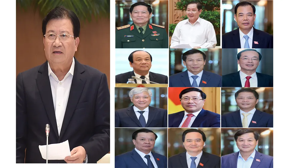 Trình Quốc hội miễn nhiệm một Phó Thủ tướng và 12 Bộ trưởng ​