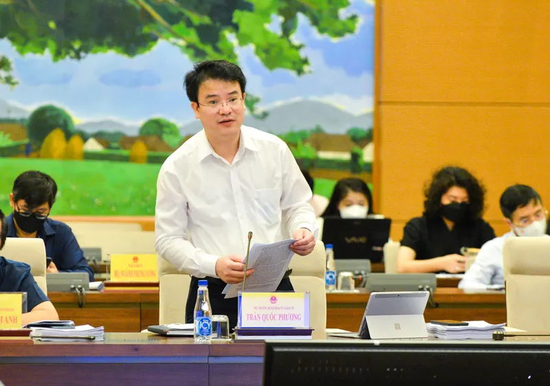 Thứ trưởng Bộ KH-ĐT Trần Quốc Phương báo cáo tại phiên họp