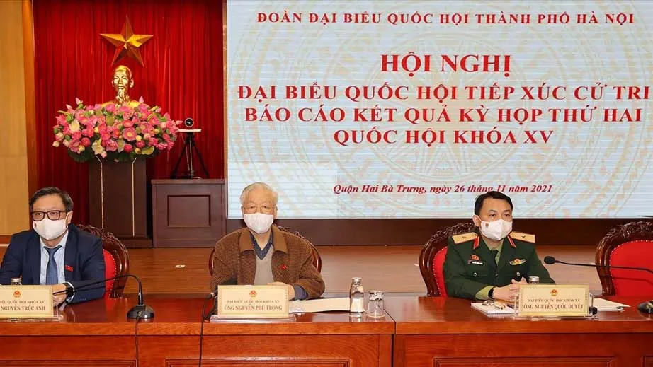 Tổng Bí thư Nguyễn Phú Trọng tiếp xúc với cử tri Hà Nội 