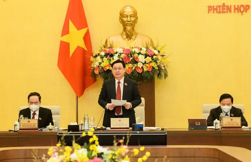 Chủ tịch Quốc hội Vương Đình Huệ phát biểu khai mạc phiên họp ​
