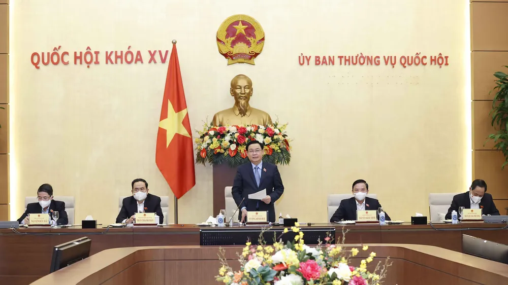 Chủ tịch Quốc hội Vương Đình Huệ chủ trì cuộc họp