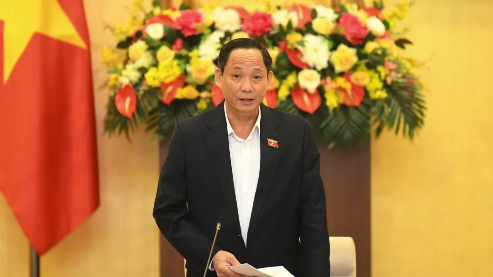 Phó Chủ tịch Quốc hội Trần Quang Phương phát biểu tại buổi làm việc ​