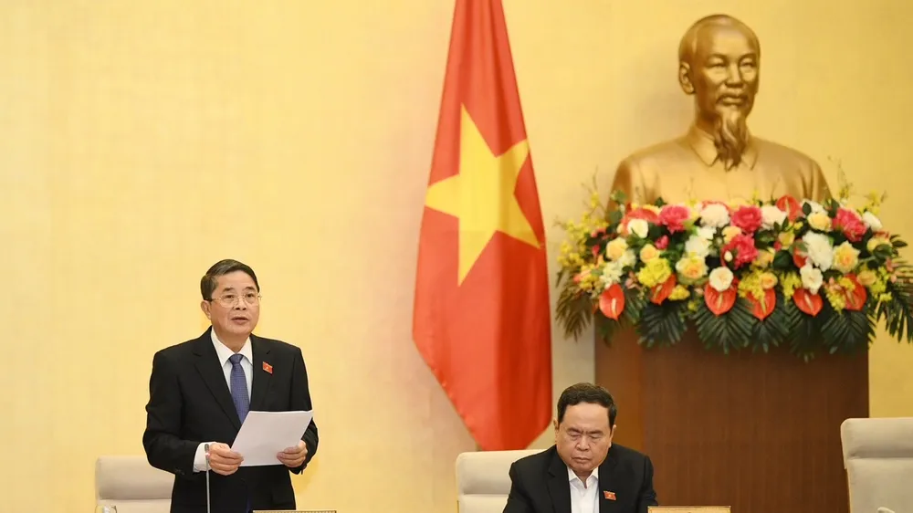 Phó Chủ tịch Quốc hội Nguyễn Đức Hải điều hành phiên họp. Ảnh: VIẾT CHUNG