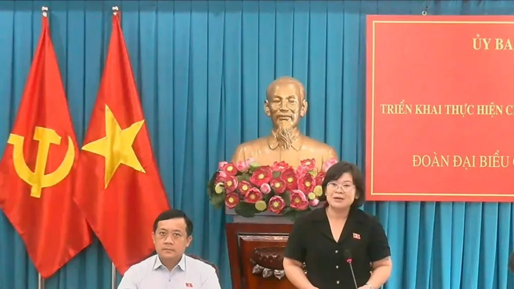 Phó trưởng đoàn chuyên trách đoàn ĐBQH TPHCM Văn Thị Bạch Tuyết. Ảnh: QUANG PHÚC