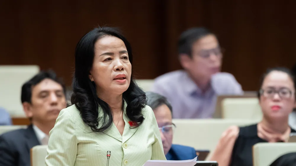 ĐB Nguyễn Thị Kim Thúy (Đà Nẵng) phát biểu tại nghị trường chiều 21-11