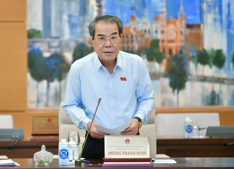 Trưởng Ban Dân nguyện Dương Thanh Bình trình bày báo cáo công tác dân nguyện