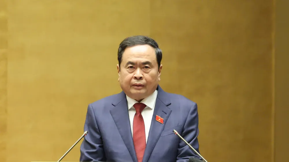 Chủ tịch Quốc hội Trần Thanh Mẫn phát biểu khai mạc kỳ họp, sáng 12-2. Ảnh: QUANG PHÚC