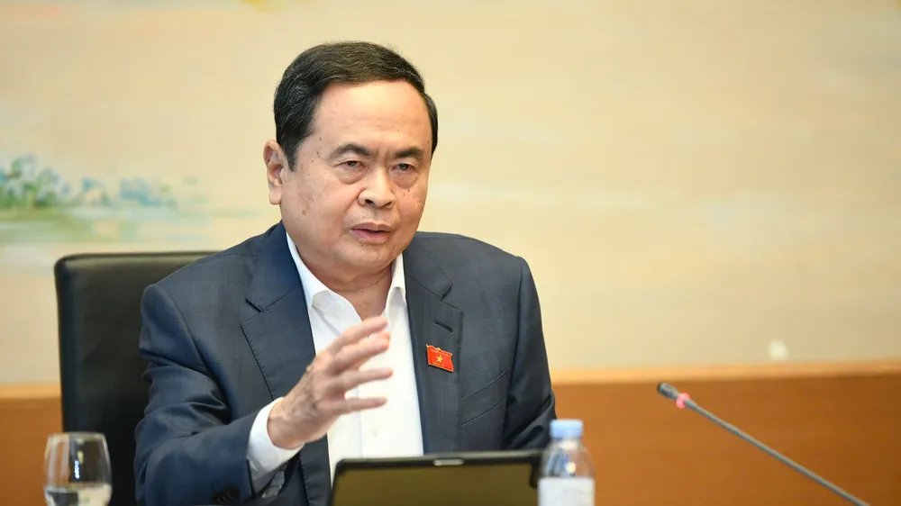 Chủ tịch Quốc hội Trần Thanh Mẫn phát biểu. Ảnh: QUANG PHÚC