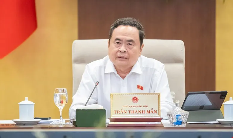 Chủ tịch Quốc hội Trần Thanh Mẫn phát biểu tại phiên họp