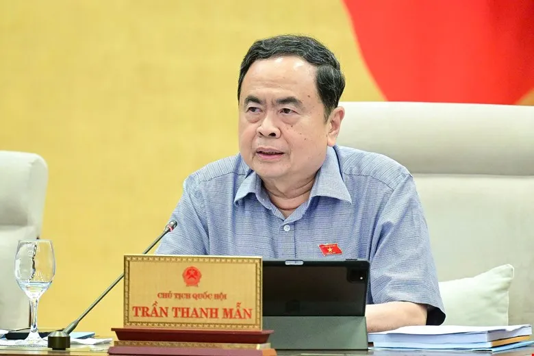 Chủ tịch Quốc hội Trần Thanh Mẫn phát biểu tại phiên họp UBTVQH chiều 5-6