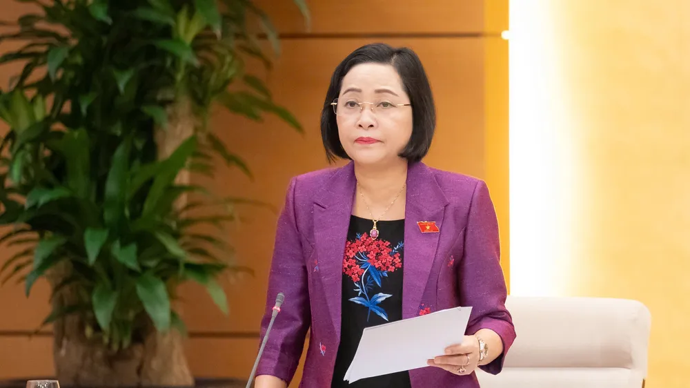Phó Chủ tịch Quốc hội Nguyễn Thị Thanh điều hành phiên họp