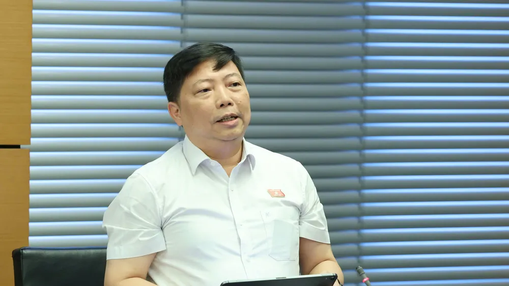 ĐB Nguyễn Vũ Trung (TPHCM) phát biểu tại phiên thảo luận tổ. Ảnh: QUANG PHÚC