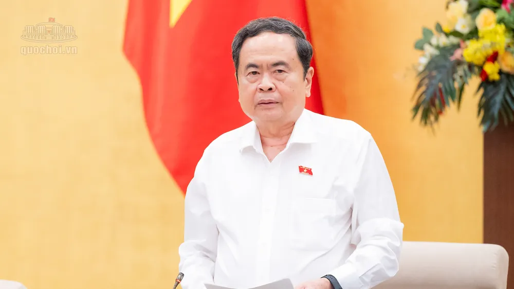 Chủ tịch Quốc hội Trần Thanh Mẫn chủ trì phiên họp thứ 2 của Ban chỉ đạo Tổng rà soát hệ thống văn bản quy phạm pháp luật. Ảnh: Cổng thông tin điện tử Quốc hội