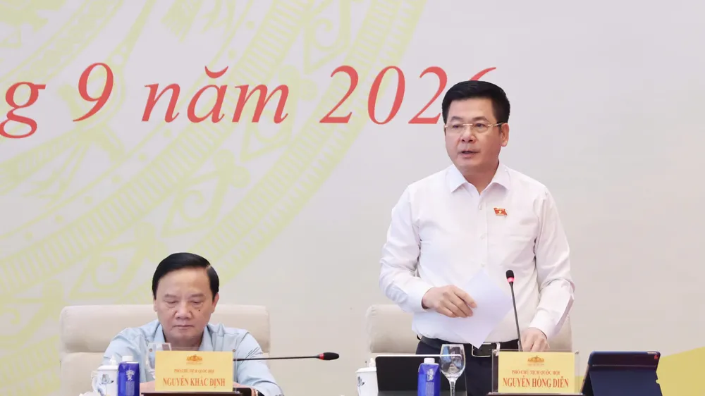 Phó Chủ tịch Quốc hội Nguyễn Hồng Diên điều hành phiên thảo luận. Ảnh: QUANG PHÚC 