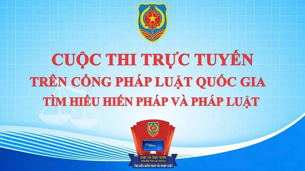 Cuộc thi trực tuyến trên Cổng Pháp luật quốc gia do Bộ Tư pháp tổ chức. Ảnh: Bộ Tư pháp 