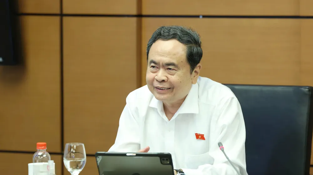 Chủ tịch Quốc hội Trần Thanh Mẫn phát biểu tại phiên thảo luận tổ đại biểu Quốc hội TPHCM. Ảnh: QUANG PHÚC