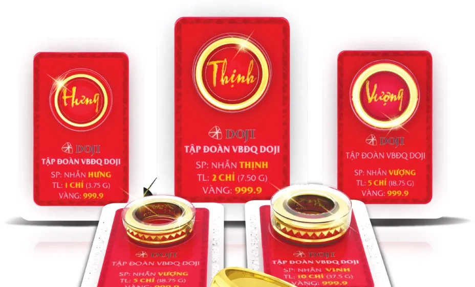 Vàng nhẫn 9999 vẫn neo ở đỉnh bất chấp vàng thế giới giảm