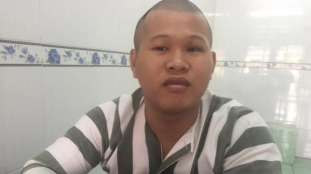 Đối tượng Ngân tại cơ quan công an. Ảnh: CHÍ THẠCH