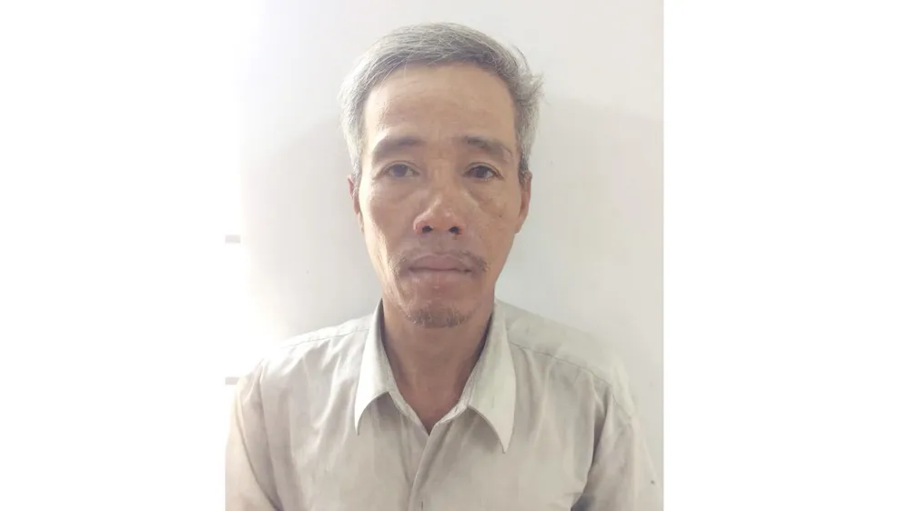 Đối tượng Thanh tại cơ quan công an.