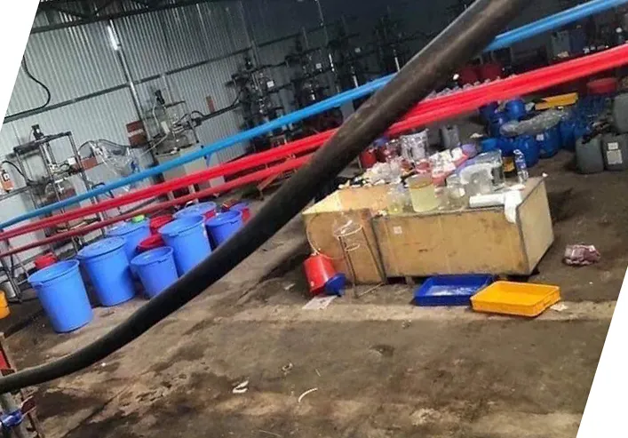 Khu nhà xưởng sản xuất ma túy.