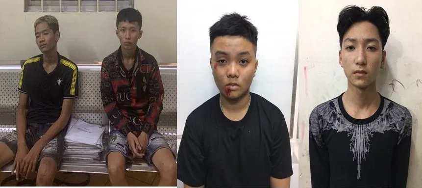 Nhóm đối tượng bị bắt giữ.