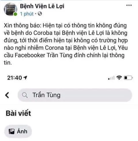 Vũng Tàu: Phát hiện người tung tin không chính xác về dịch cúm virus corona