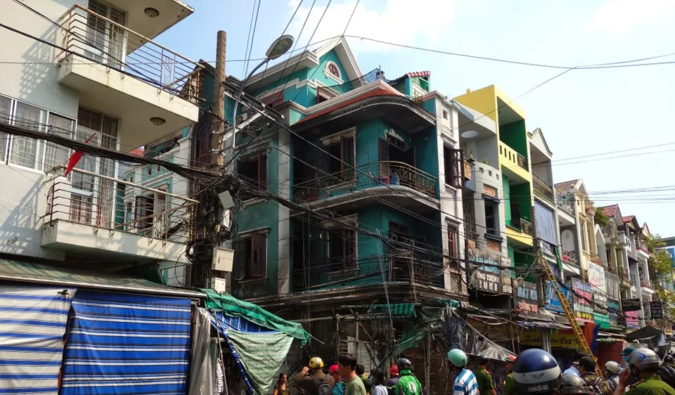 Hiện trường vụ cháy. Ảnh: C.T