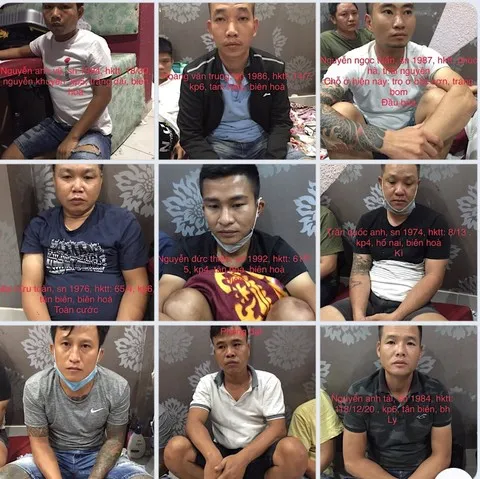 Nhóm đối tượng bị tạm giữ