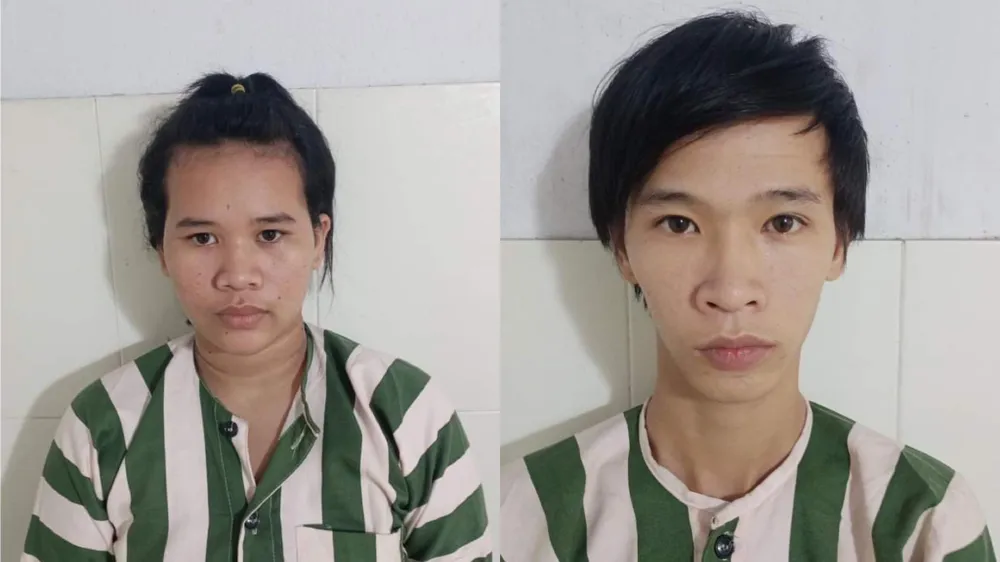 Đối tượng Bích Thuỷ tại cơ quan công an. Ảnh: CHÍ THẠCH 