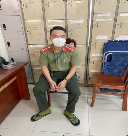Đối tượng Toàn tại cơ quan công an