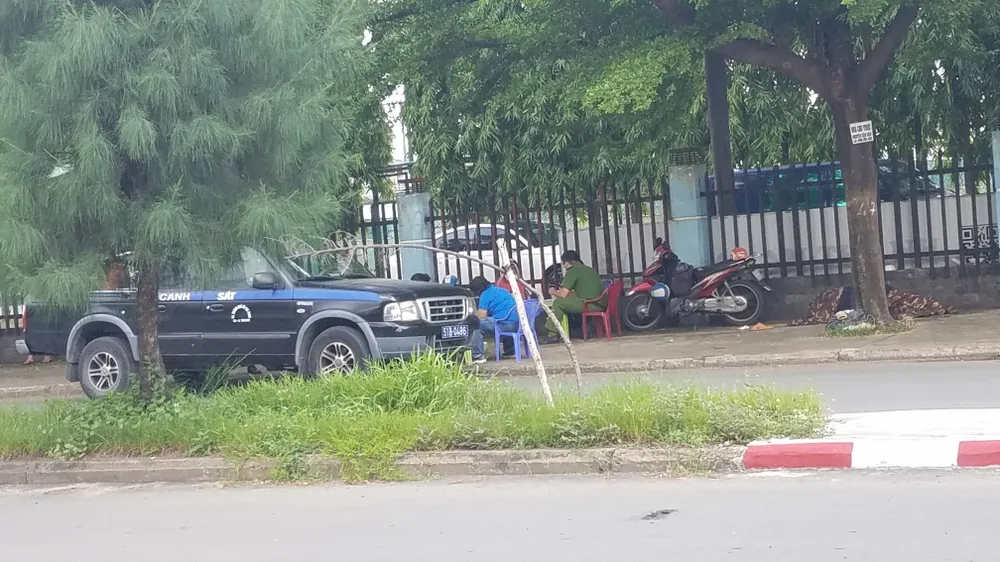 Công an phong toả hiện trường 