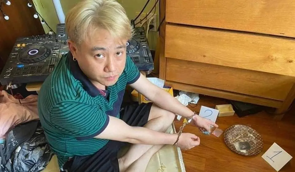 Diễn viên hài Hữu Tín lúc bị bắt