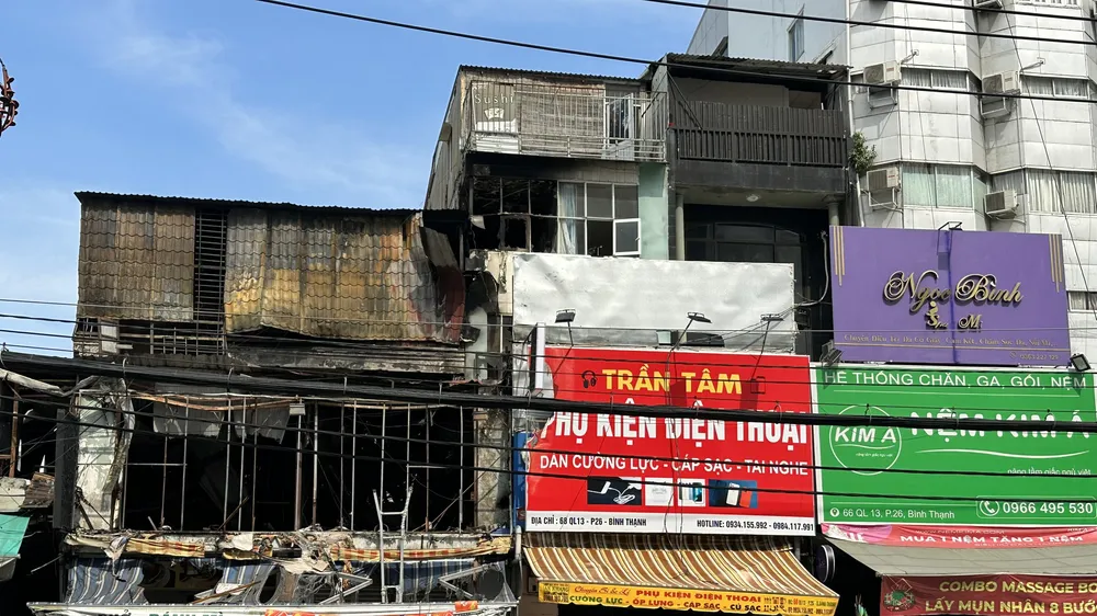 Công an phong tỏa hiện trường chiều 5-4. Ảnh: CHÍ THẠCH
