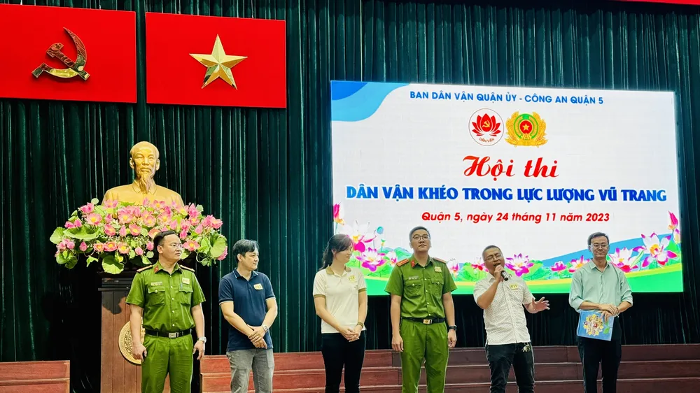 Các đội thi tại hội thi Dân vận khéo trong LLVT năm 2023.