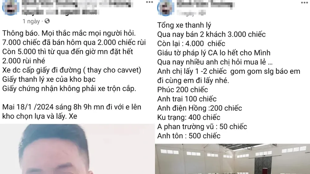 Hình ảnh người đàn ông rao bán thanh lý 7.000 xe vi phạm ở Công an quận 11