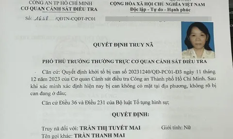 Quyết định truy nã Trần Thị Tuyết Mai 