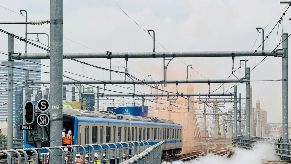 1.000 người diễn tập chữa cháy cứu người ở nhà ga Tân Cảng (tuyến Metro số 1) 