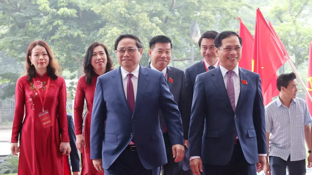 Thủ tướng Phạm Minh Chính đến dự Đại hội đại biểu Đảng bộ Bộ Ngoại giao lần thứ I nhiệm kỳ 2025 - 2030. Ảnh: VIẾT CHUNG