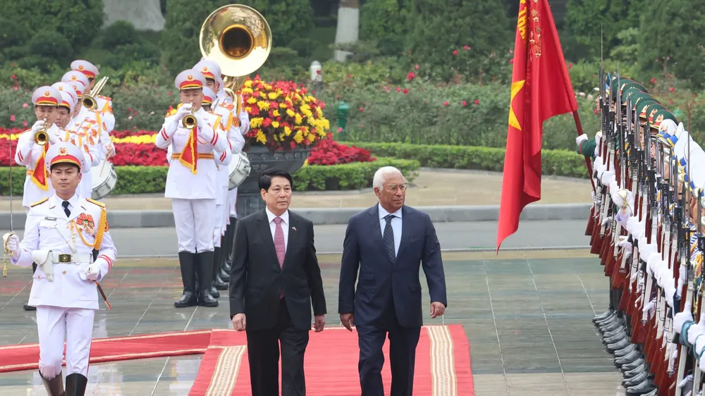 Chủ tịch nước Lương Cường chủ trì lễ đón chính thức Chủ tịch Hội đồng châu Âu António Costa