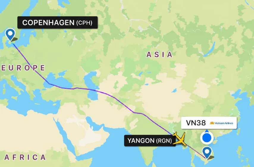 Chuyến bay chuyển hướng hạ cánh để cấp cứu sản phụ. Ảnh: VNA