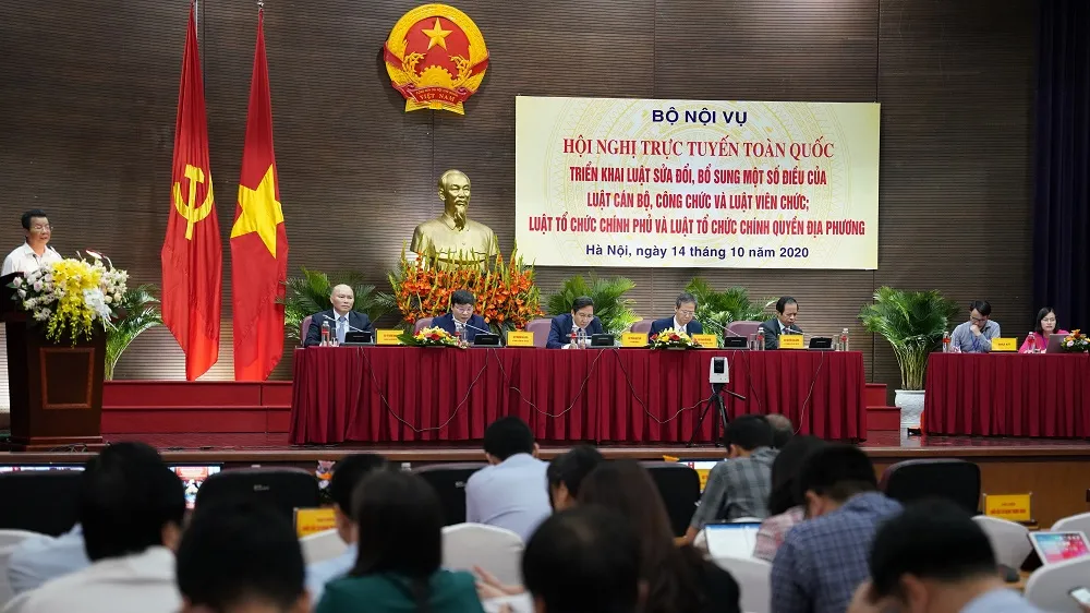 Bộ Nội vụ tổ chức Hội nghị trực tuyến toàn quốc triển khai luật pháp